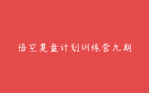 悟空复盘计划训练营九期