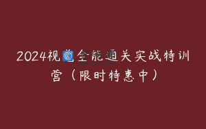 2024视觉全能通关实战特训营（限时特惠中）