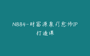 N884-财富源泉疗愈师IP打造课