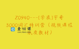 Z0940---[学浪]宇哥3000词汇特训营（视频课程纸质教材）