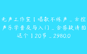 无声工作室【唱歌不练声_舌控声乐学普及与入门_含答疑请拍这个】20节_2980.0