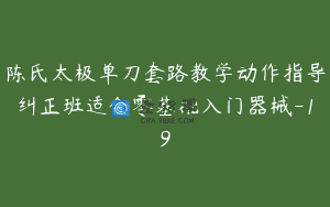 陈氏太极单刀套路教学动作指导纠正班适合零基础入门器械-19