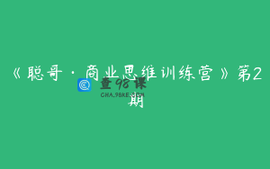 《聪哥·商业思维训练营》第2期