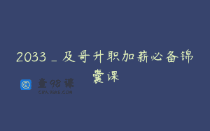2033_及哥升职加薪必备锦囊课