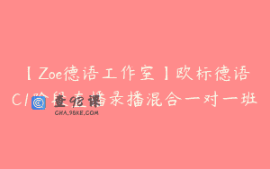 【Zoe德语工作室】欧标德语C1阶段直播录播混合一对一班