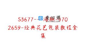 S3677—海豚-4702659-经典花艺包装教程全集