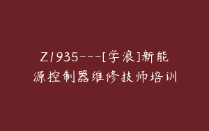 Z1935---[学浪]新能源控制器维修技师培训