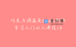 巧克力调温及Bonbon制作学习入门必入课程19