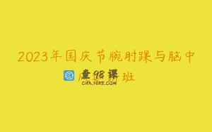 2023年国庆节腕肘踝与脑中风巡讲班
