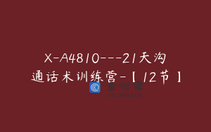 X-A4810---21天沟通话术训练营-【12节】