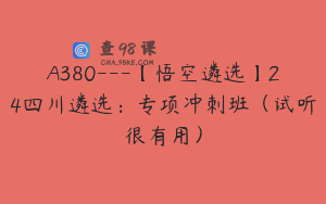 A380---【悟空遴选】24四川遴选：专项冲刺班（试听很有用）