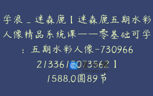 学浪_迷森鹿【迷森鹿五期水彩人像精品系统课——零基础可学：五期水彩人像-7309662133615073562】1588.0圆89节