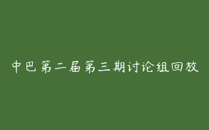 中巴第二届第三期讨论组回放