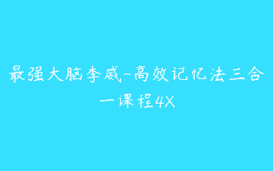 最强大脑李威-高效记忆法三合一课程4X