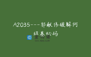 A2035—郭献伟破解何绍基秘码