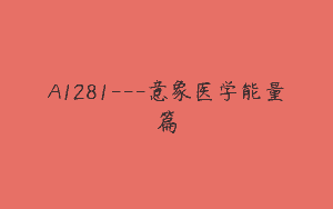 A1281—意象医学能量篇