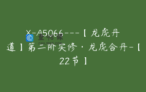 X-A5066---【龙虎丹道】第二阶实修·龙虎合丹-【22节】