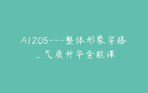 A1205—整体形象穿搭_气质升华全能课