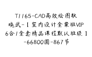 T1165-CAD高效绘图耿晓武-【室内设计全案班VIP6合1全套精品课程默认班级】-66800圆-867节