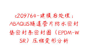 c209764-建模后处理：ABAQUS隧道管片防水密封垫密封条密封圈（EPDM-WSR）压缩变形分析