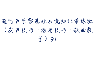 流行声乐零基础系统知识带练班（发声技巧＋活用技巧＋歌曲教学）91