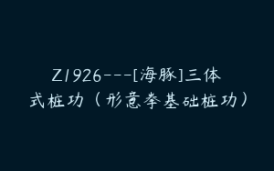 Z1926---[海豚]三体式桩功（形意拳基础桩功）