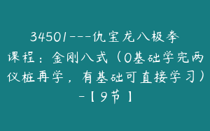 34501---仇宝龙八极拳课程：金刚八式（0基础学完两仪桩再学，有基础可直接学习）-【9节】