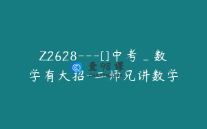 Z2628---[]中考_数学有大招-二师兄讲数学