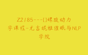 Z2185---[]螺旋动力学课程-尤吉妮雅催眠与NLP学院