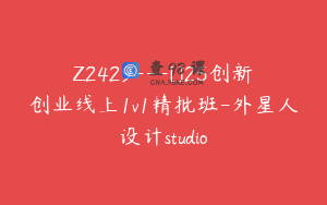 Z2429---[]25创新创业线上1v1精批班-外星人设计studio