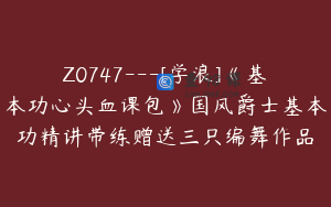 Z0747---[学浪]《基本功心头血课包》国风爵士基本功精讲带练赠送三只编舞作品