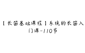 【长笛基础课程】系统的长笛入门课-110节