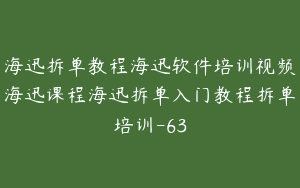 海迅拆单教程海迅软件培训视频海迅课程海迅拆单入门教程拆单培训-63