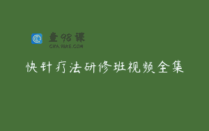 快针疗法研修班视频全集