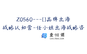 Z0560---[]品牌出海战略认知营-任小姐出海战略咨询