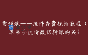雪媚娘——挂件香囊视频教程（苹果手机请微信转账购买）