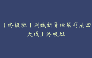 【终极班】刘斌新骨经筋疗法四天线上终极班