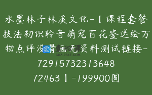 水墨林子林溪文化-【课程套餐技法初识聆音萌宠百花鉴送绘万物点评没骨画无资料测试链接-7291573231364872463】-199900圆-275节
