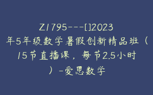 Z1795---[]2023年5年级数学暑假创新精品班（15节直播课，每节2.5小时）-爱思数学