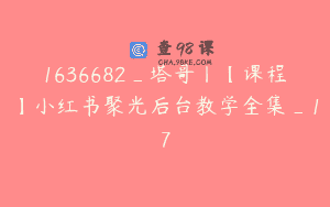 1636682_塔哥丨【课程】小红书聚光后台教学全集_17