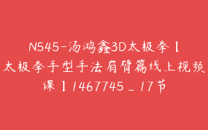 N545-汤鸿鑫3D太极拳【太极拳手型手法肩臂篇线上视频课】1467745_17节