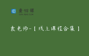 袁老师-【线上课程合集】