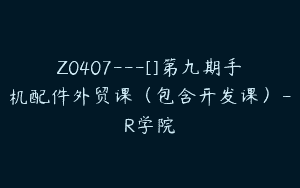 Z0407---[]第九期手机配件外贸课（包含开发课）-R学院