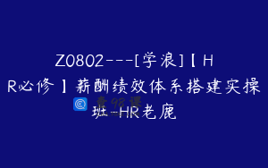 Z0802---[学浪]【HR必修】薪酬绩效体系搭建实操班-HR老鹿