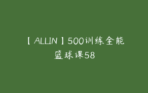 【ALLIN】500训练全能篮球课58