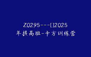 Z0295---[]2025年提高班-卡方训练营