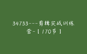 34733---剪辑实战训练营-【170节】