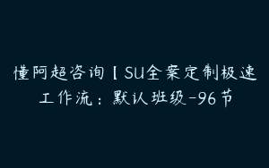 懂阿超咨询【SU全案定制极速工作流：默认班级-96节