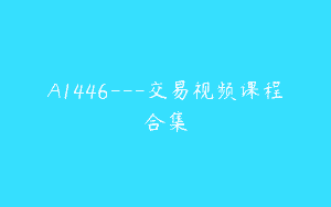A1446—交易视频课程合集