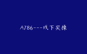 A786—线下实操